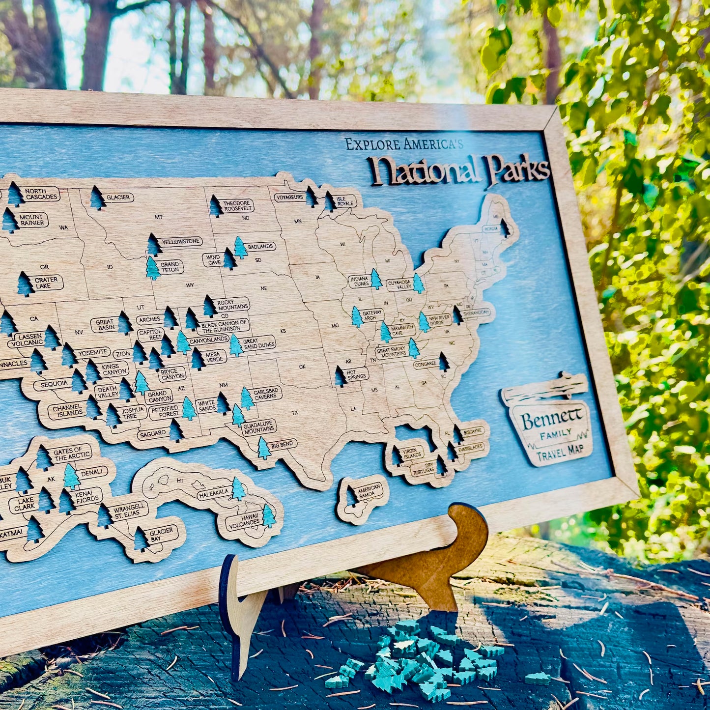 Custom USA National Parks Travel Map