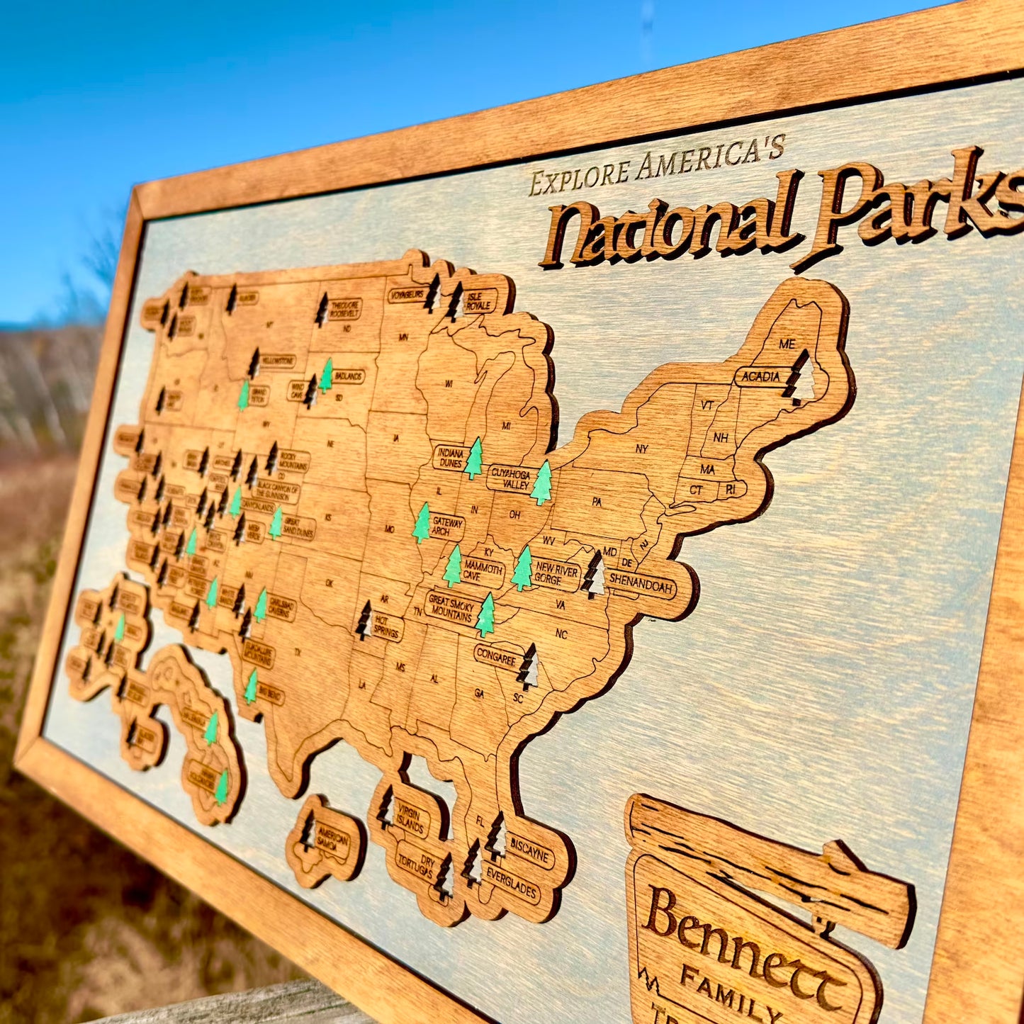 Custom USA National Parks Travel Map