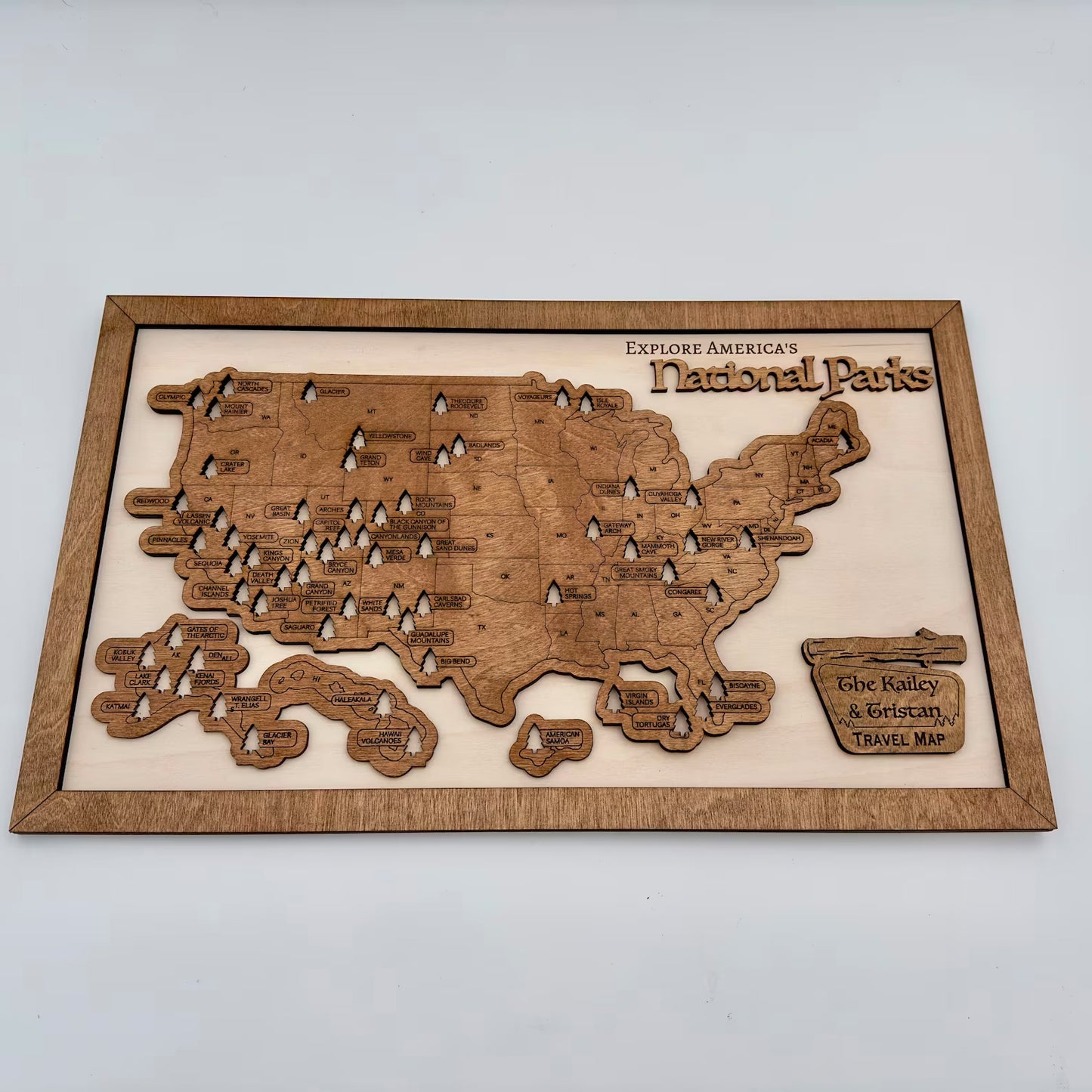 Custom USA National Parks Travel Map