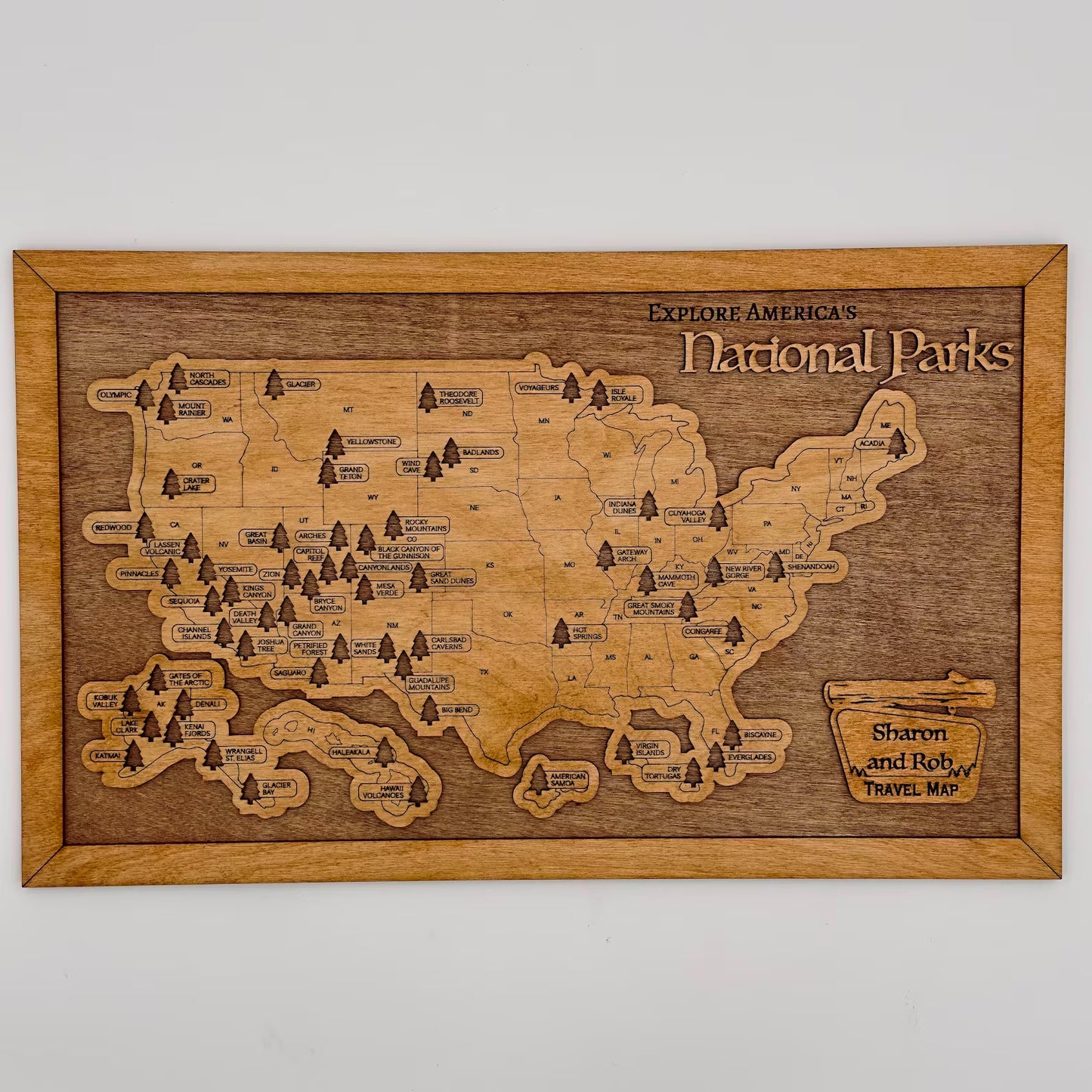 Custom USA National Parks Travel Map