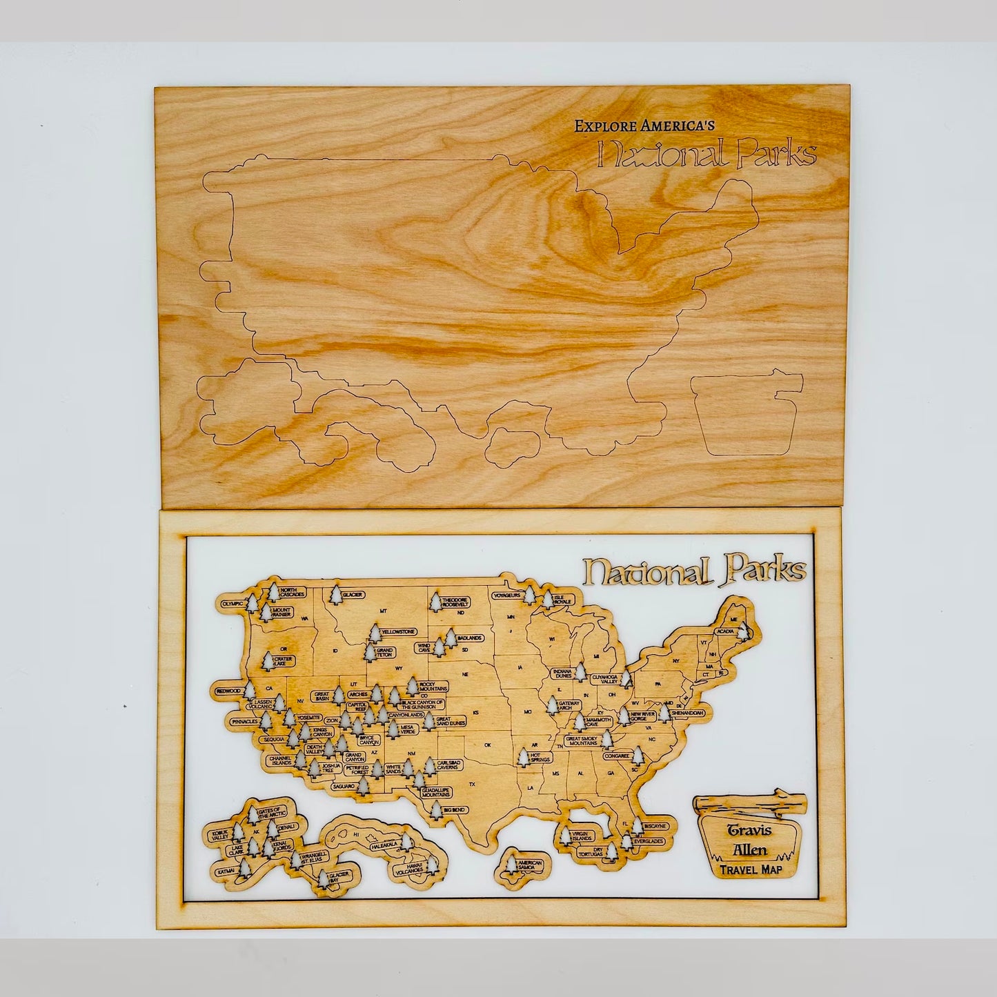 Custom USA National Parks Travel Map