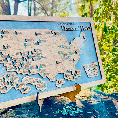 Custom USA National Parks Travel Map