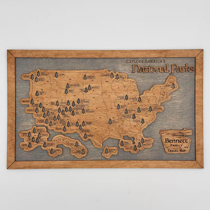 Custom USA National Parks Travel Map