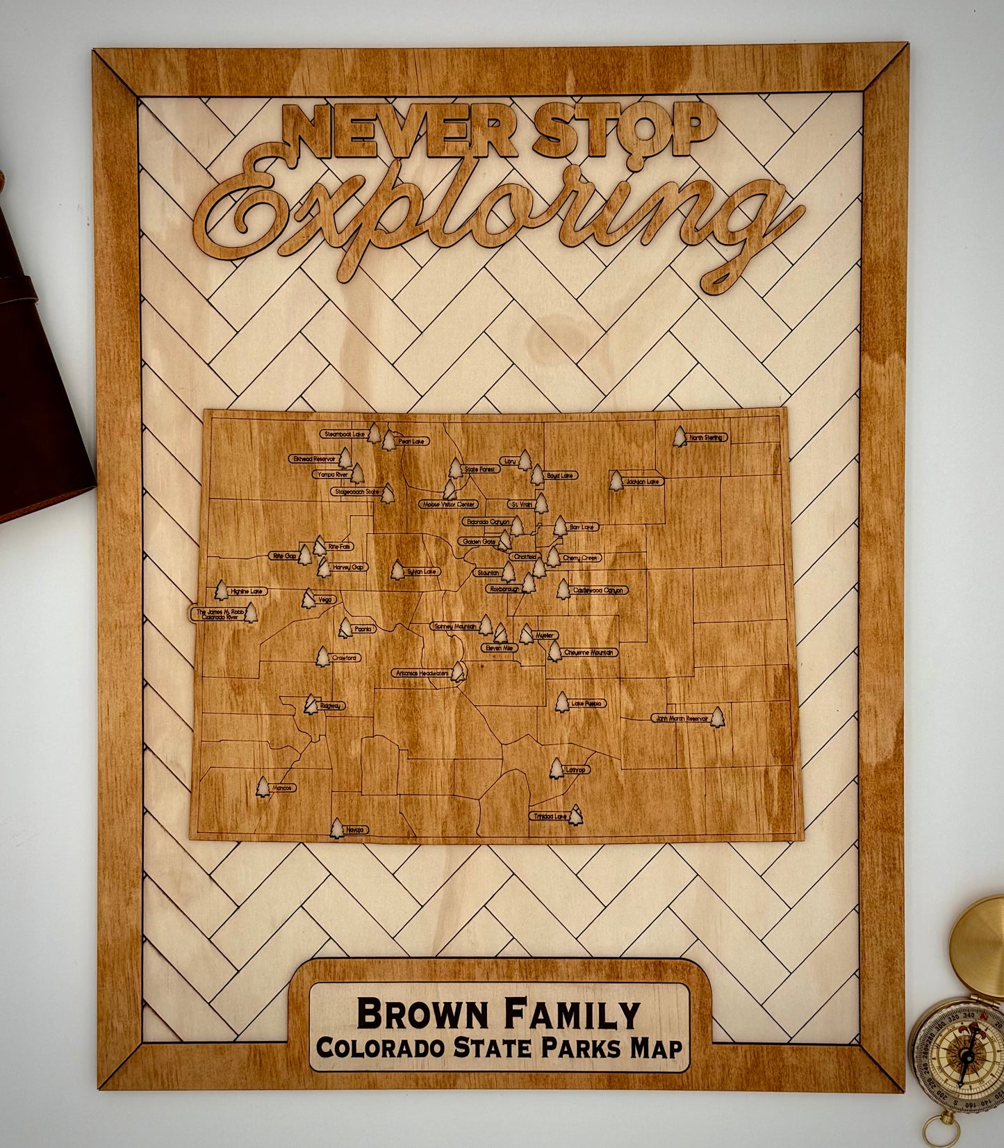 Custom Colorado State Parks Travel Map