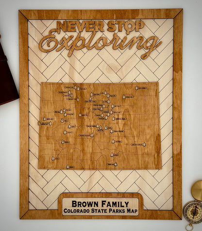 Custom Colorado State Parks Travel Map