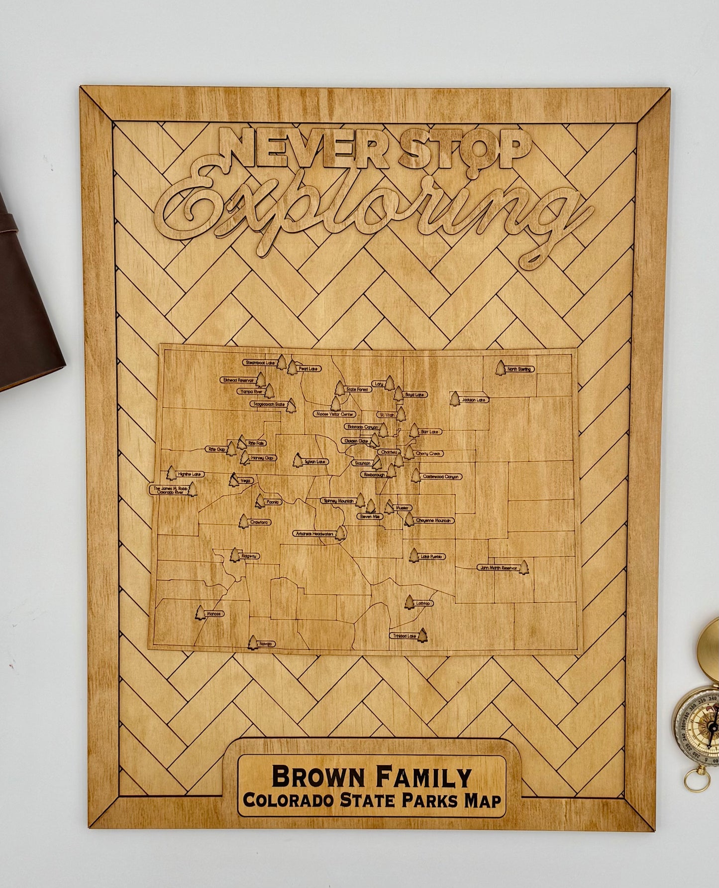 Custom Colorado State Parks Travel Map