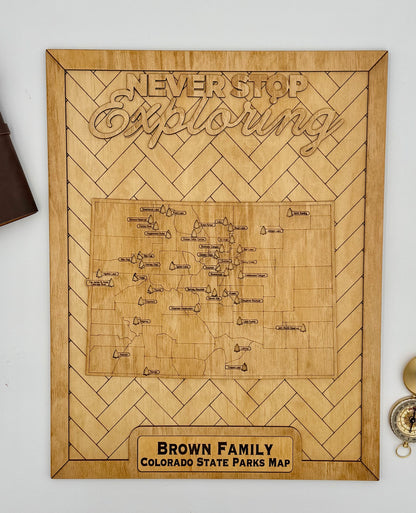 Custom Colorado State Parks Travel Map