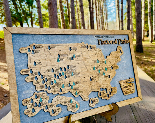 Custom USA National Parks Travel Map
