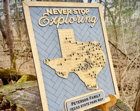Custom Texas State Parks Travel Map