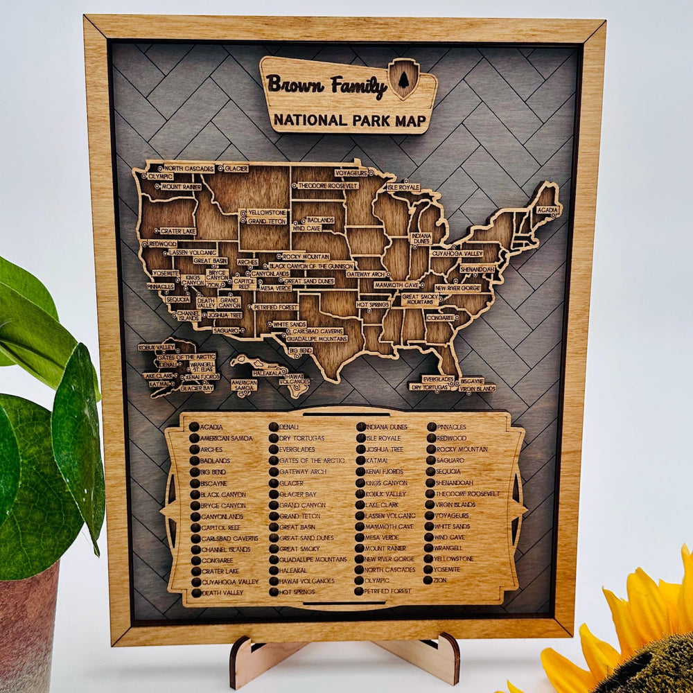 Layered USA National Parks Checklist Map