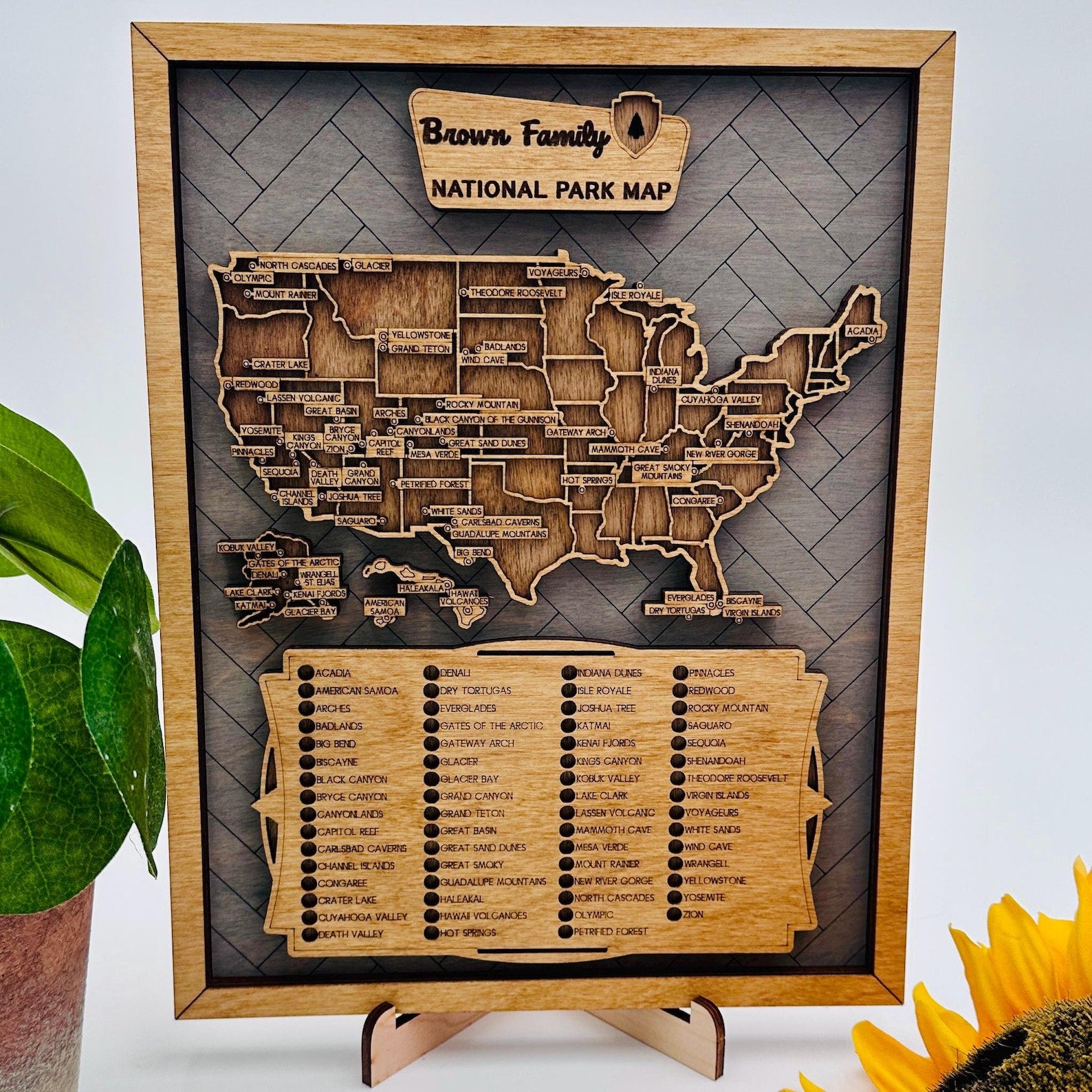 Layered USA National Parks Checklist Map