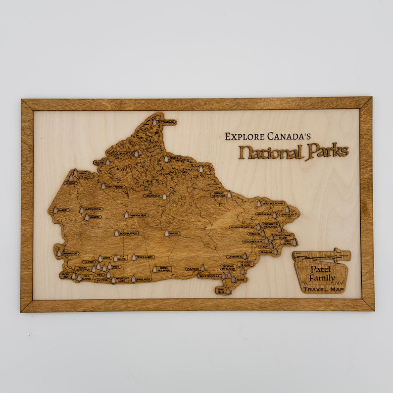 Custom Canadian National Parks Travel Map