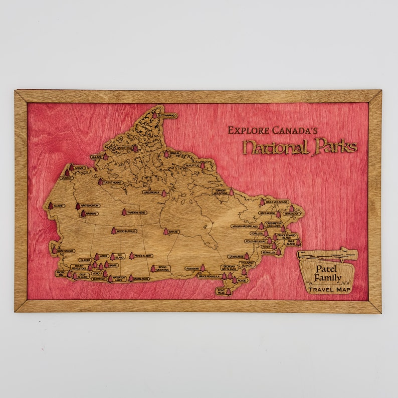 Custom Canadian National Parks Travel Map
