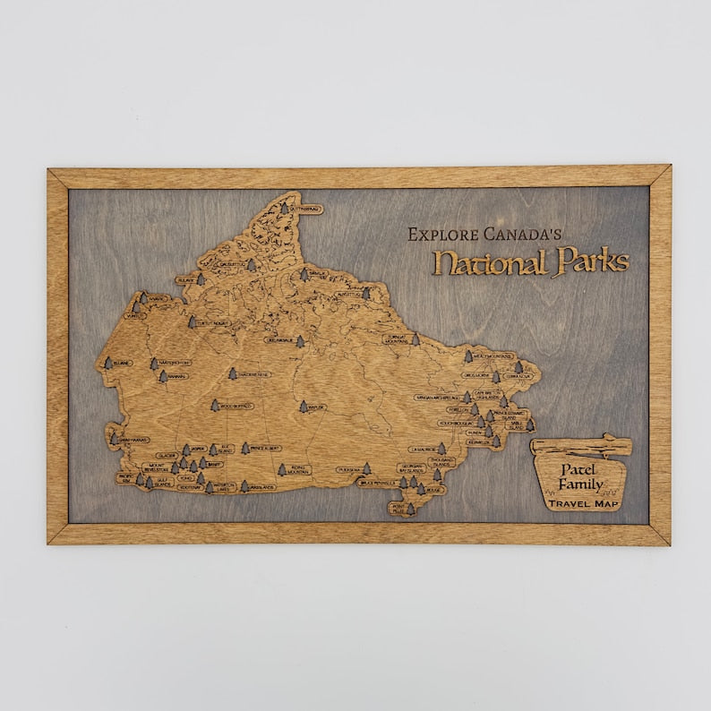 Custom Canadian National Parks Travel Map