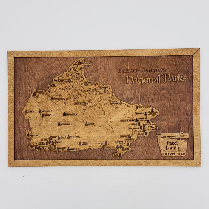 Custom Canadian National Parks Travel Map