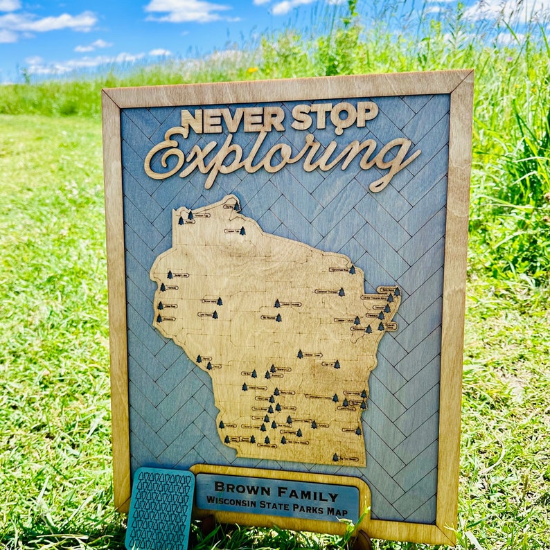 Custom Wisconsin State Parks Travel Map