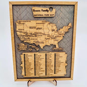 Layered USA National Parks Checklist Map