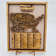 Layered USA National Parks Checklist Map
