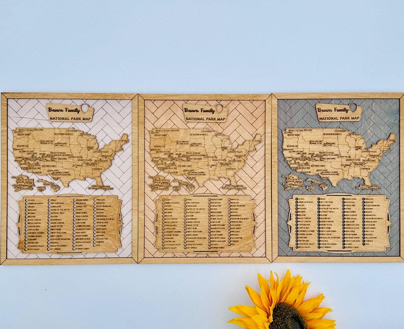 Layered USA National Parks Checklist Map