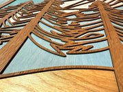 Geometric Mountain Wood Wall Art Triptych